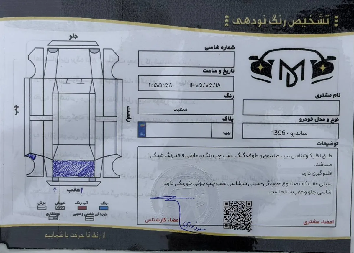 برگه کارشناسی خودرو