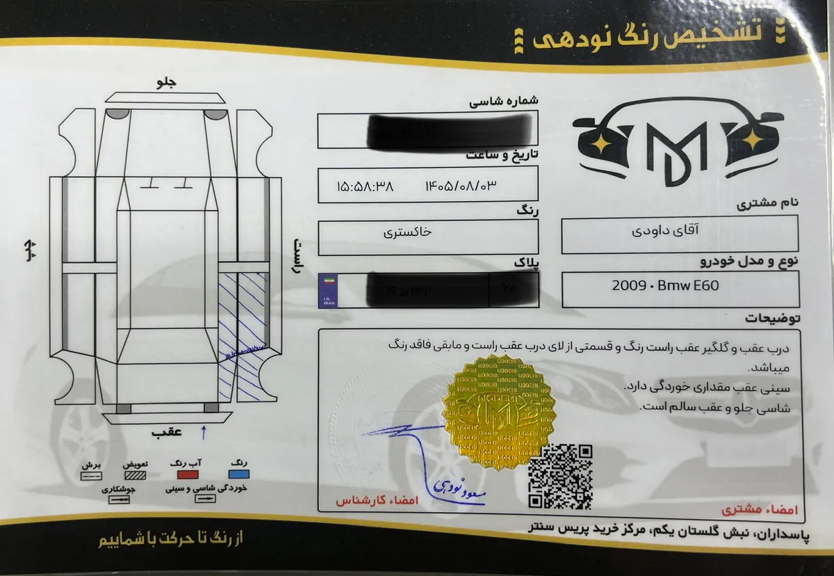برگه کارشناسی خودرو