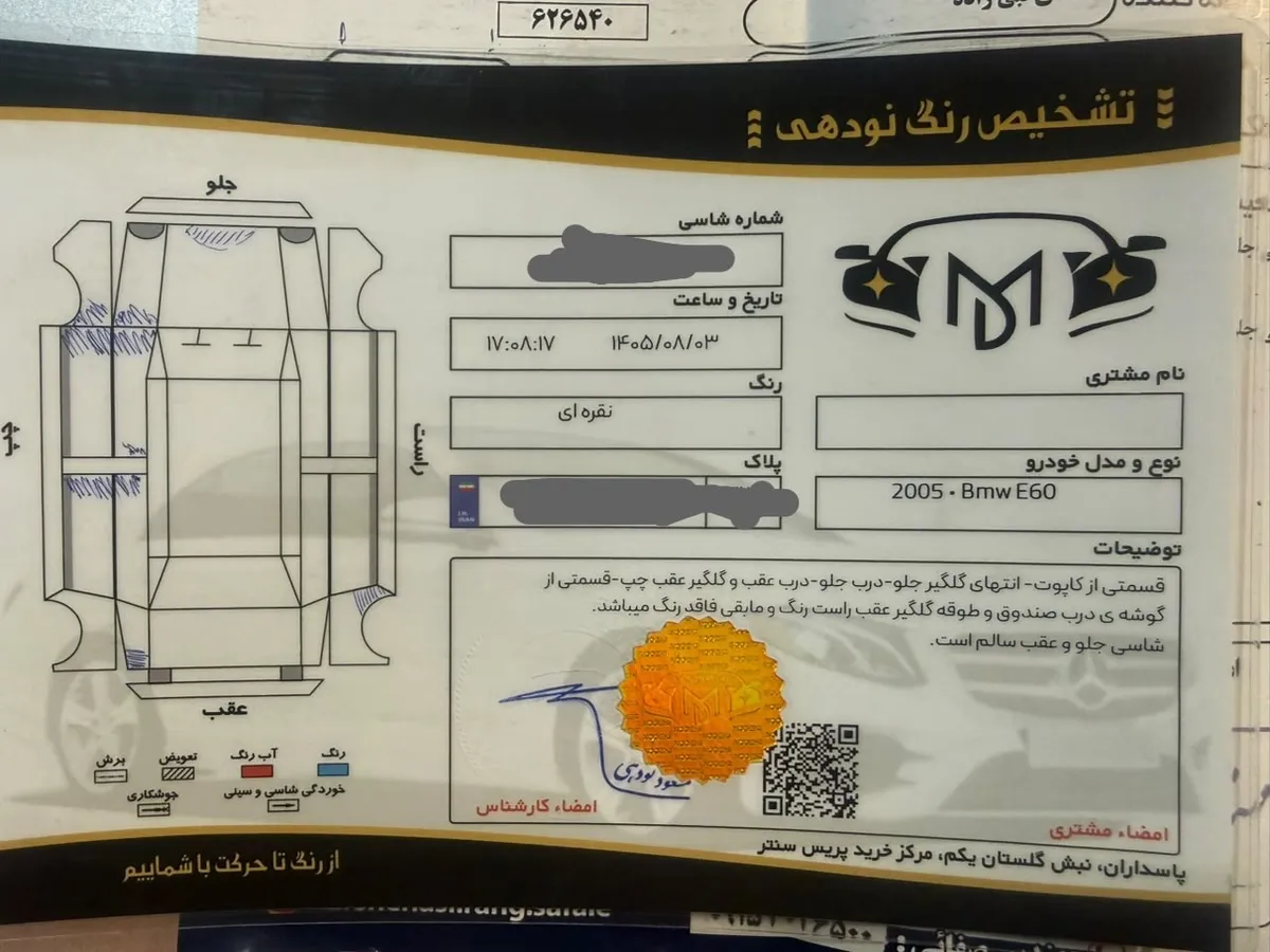 برگه کارشناسی خودرو
